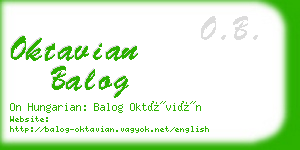 oktavian balog business card